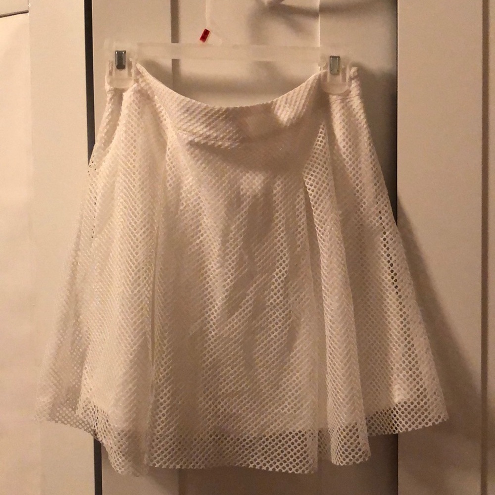 Charlotte Russe White Fishnet Skater Skirt